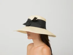 Aguacate Extra Long Brim Hat with Twist Bow
