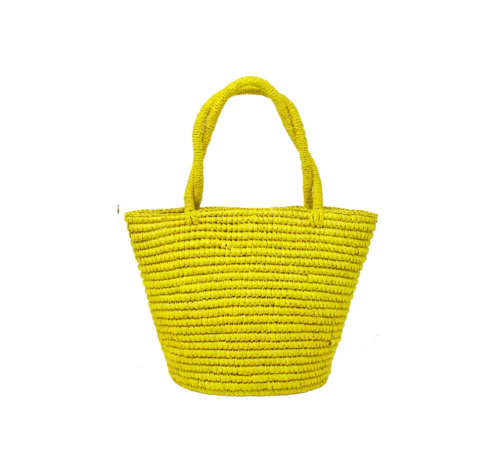 Baby tote woven straw solid