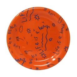 Ceramic Dinner Plate “Life is a Beach” (Set of 4)