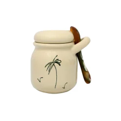 Ceramic Jar & Spoon “Life is a Beach”