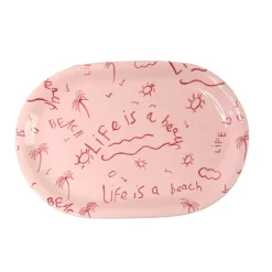 Ceramic Oval Platter “Life is a Beach” (Set of 2)