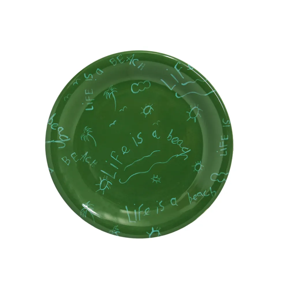 Ceramic Quarter Plate/Dessert Dish “Life is a Beach” (Set of 4)
