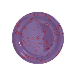 Ceramic Quarter Plate/Dessert Dish “Life is a Beach” (Set of 4)