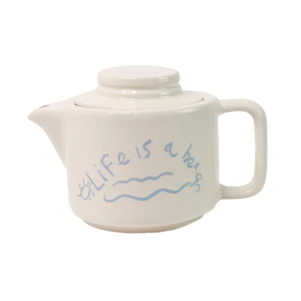 Ceramic Teapot “Life is a Beach” (Set of 2)