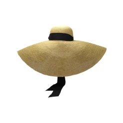 Crochet Extra Long Brim Glamour Hat With Grosgrain Adjustable Ribbon