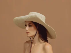 Crochet Hippie hat Extra Long Brim with Leather band