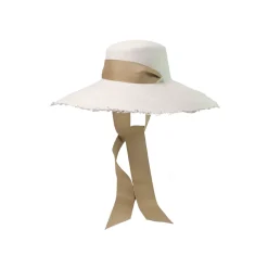 Extra Long Brim Frayed Cordovan With Adjustable Ribbon