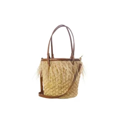 Feathers Seashell Soft Baby Bucket with Leather handles