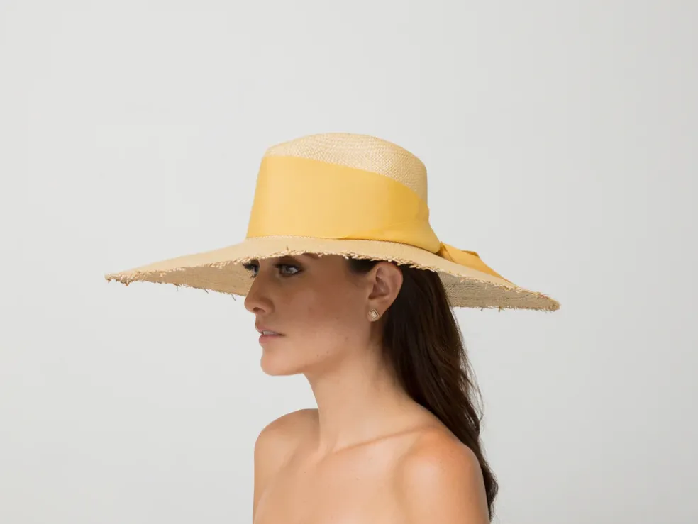 Frayed Aguacate Hat Extra Long Brim