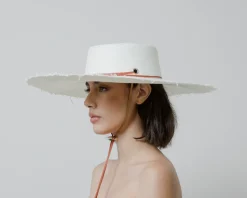 Frayed Cordovan Extra Long Brim Hat