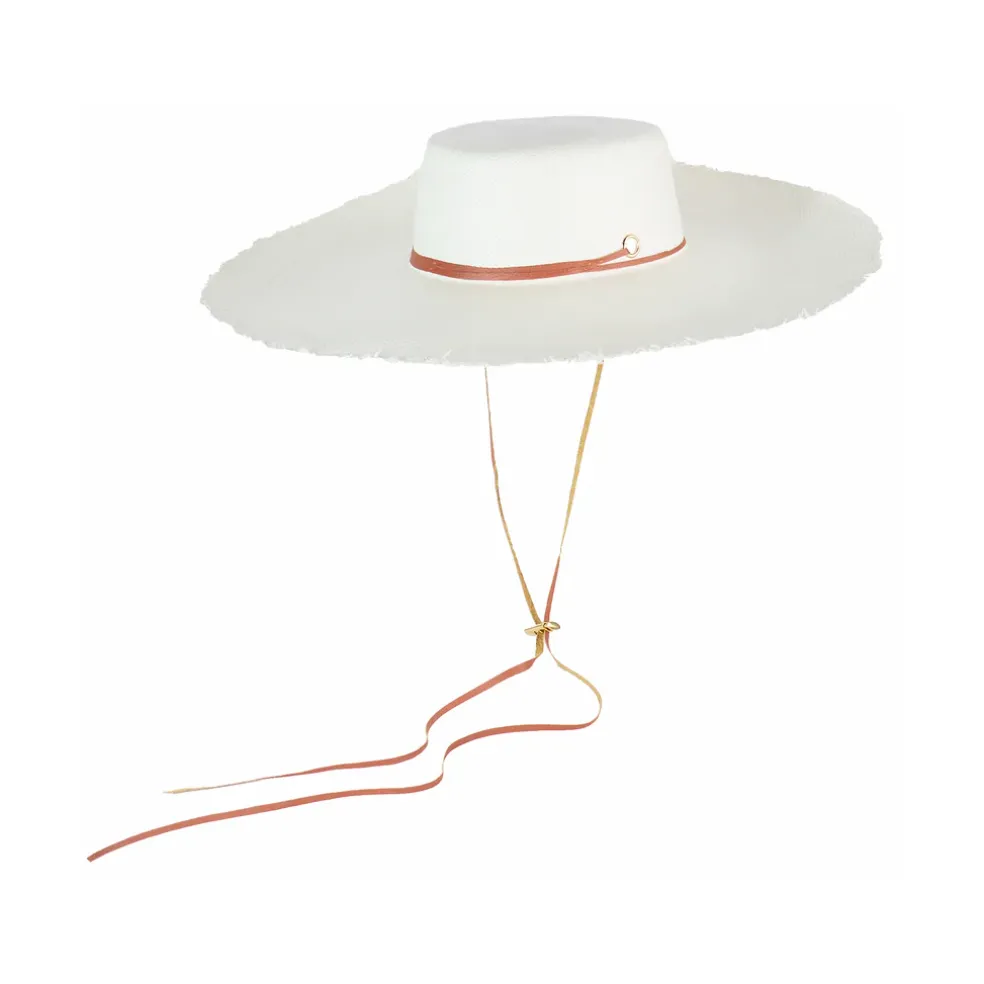 Frayed Cordovan Extra Long Brim Hat