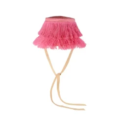 Frayed Lampshade Hat With Narrow Ribbon