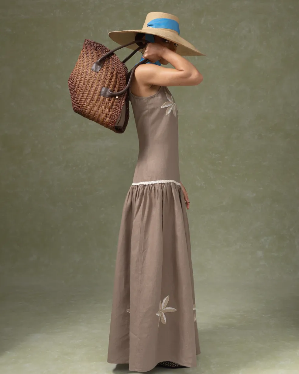 Hand Embroidered Flower Dress
