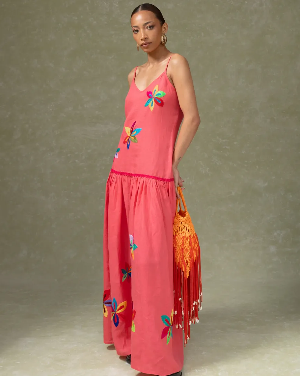 Hand Embroidered Flower Dress