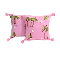 Hand Embroidered Linen Cushion Lining (Set of 2 Units)