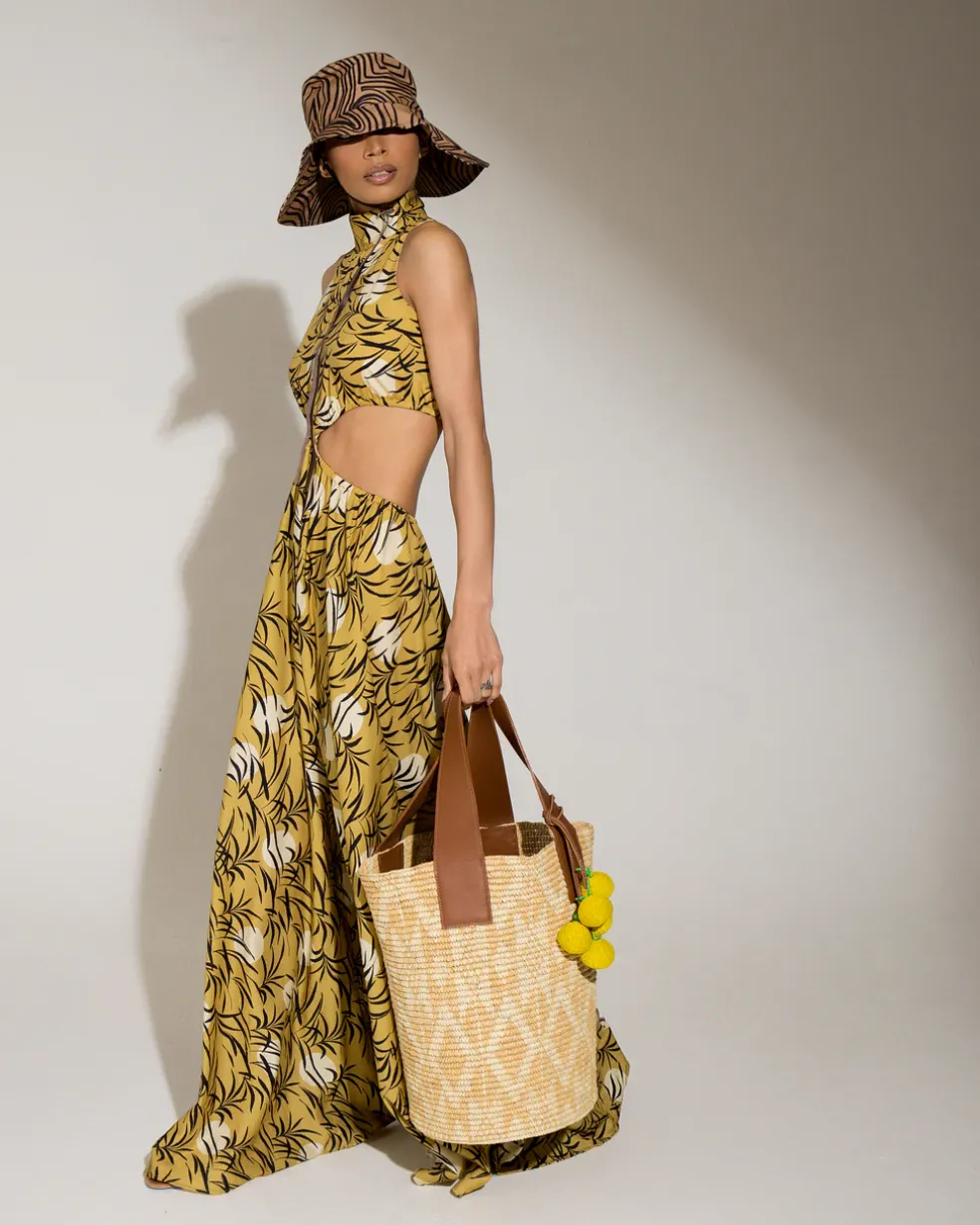 High Neck Cut Out Maxi Dress