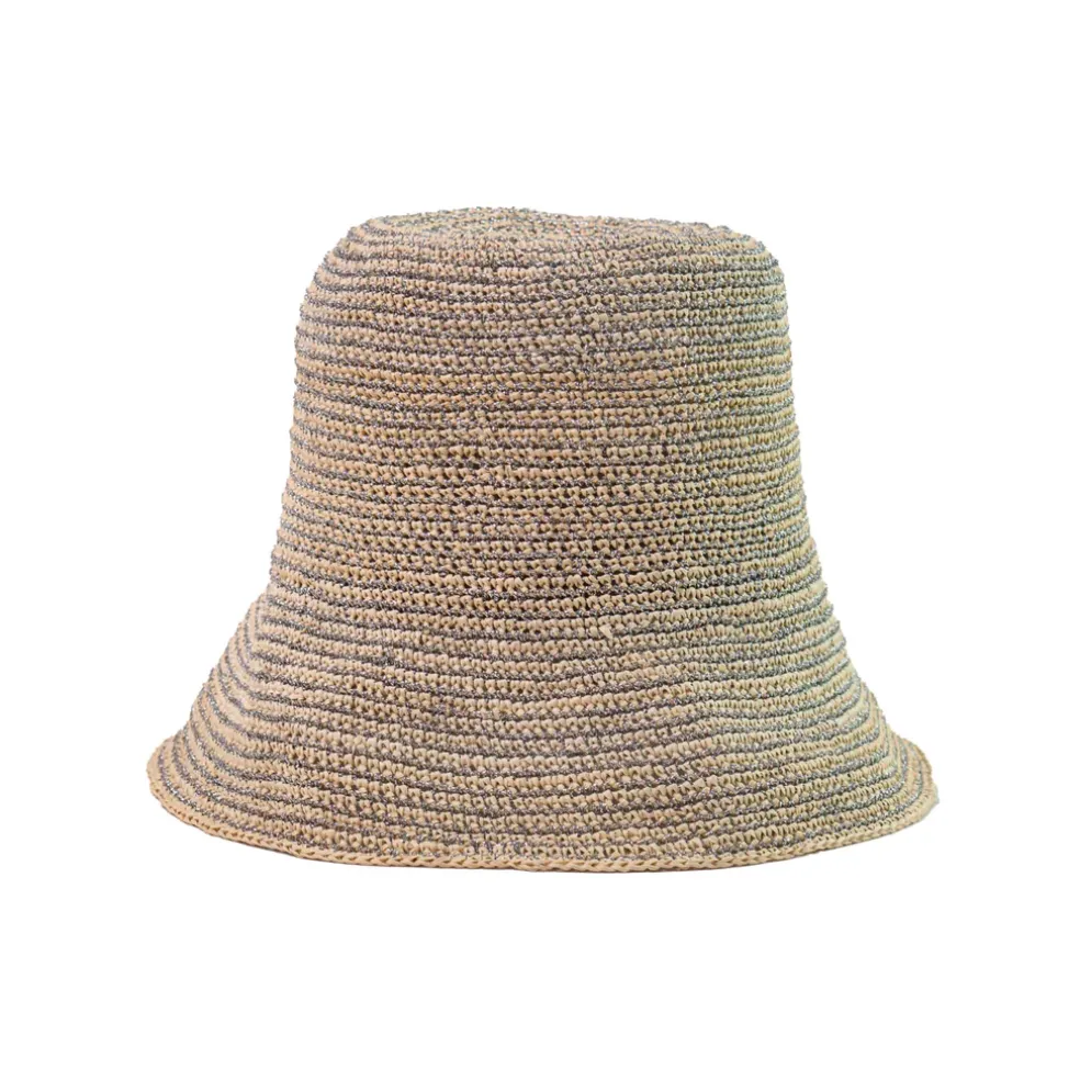 Lamp shade Crochet Hat with Metallic Thread