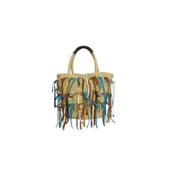 Leather fringe mini tote