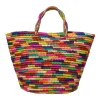 Maxi Tote Woven Straw Multicolor