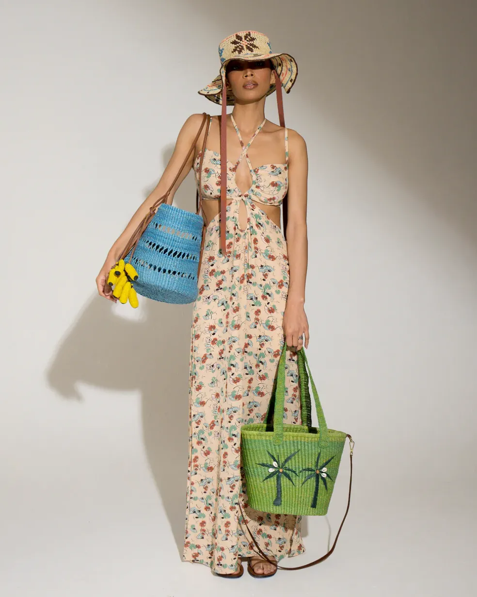 Open Weave Beach Basket Bag