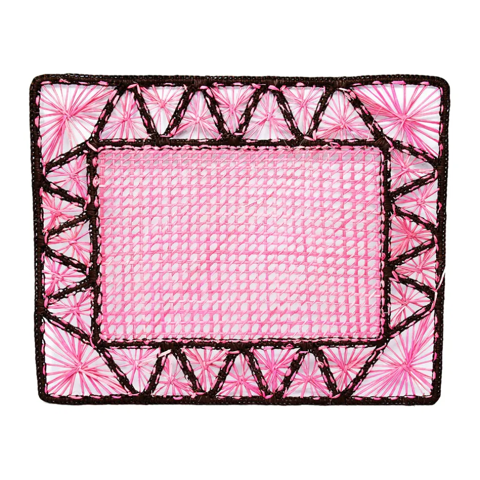 Open Weave Rectangular Placemat with coaster (Set of 2 Units)