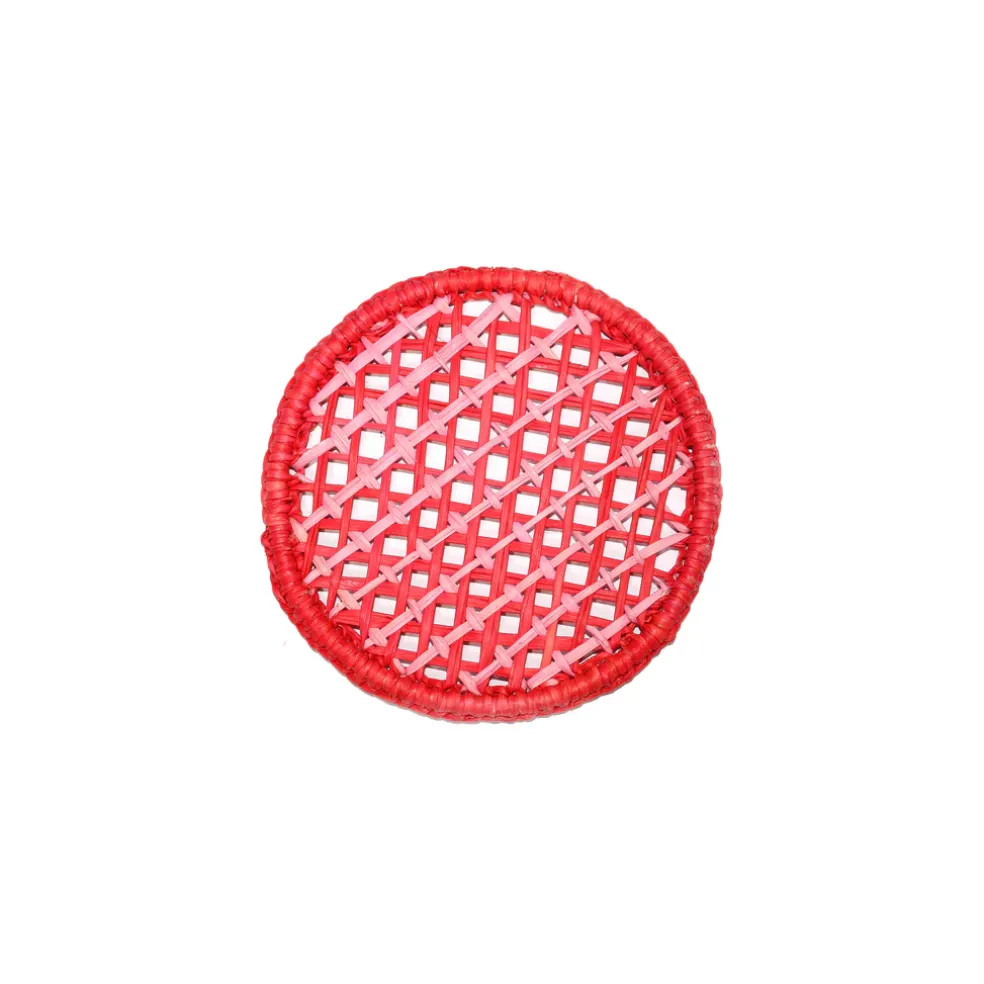 Open weave round Placemat with coaster (Set of 2 Units)