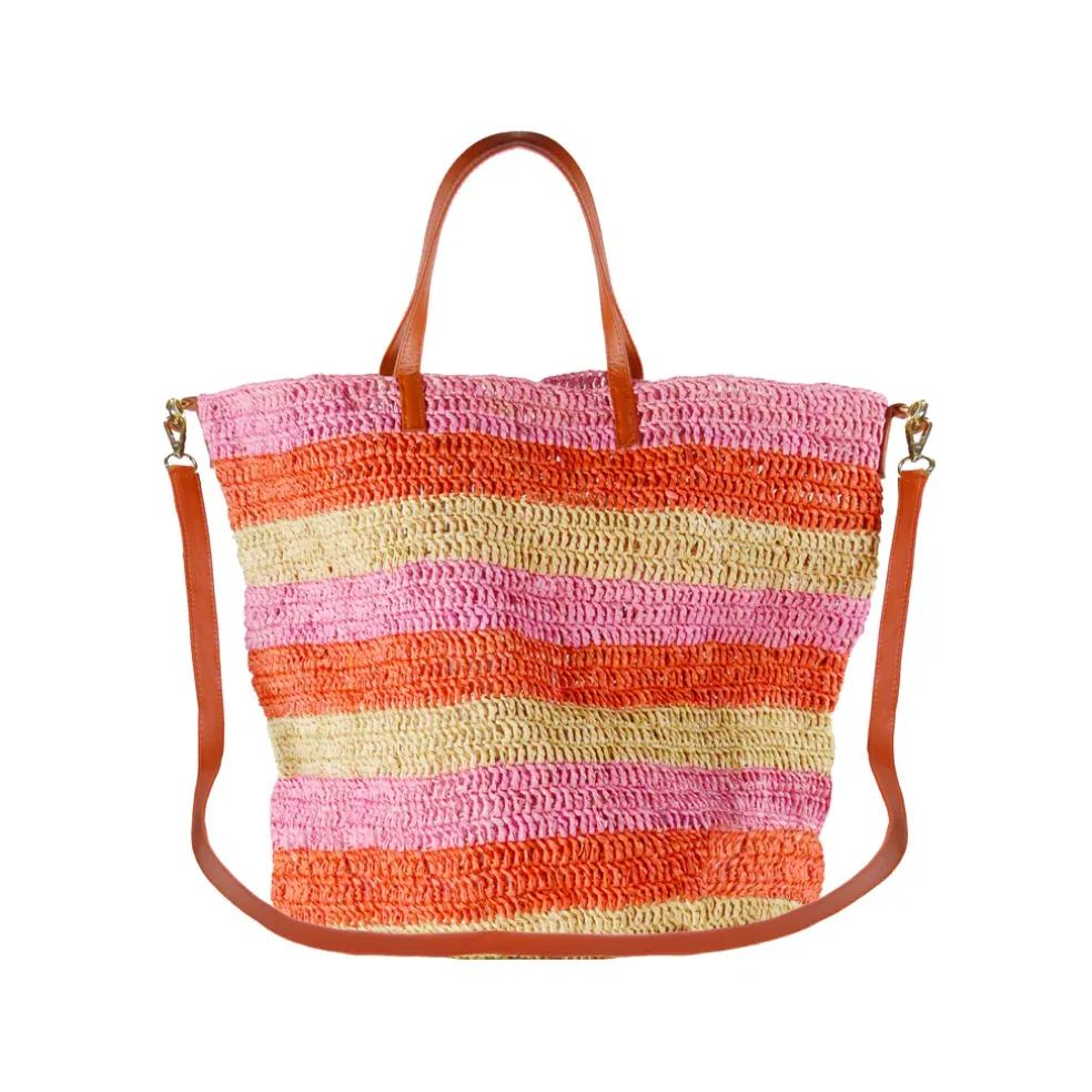 Stripes "El Viajero" Soft & Flexible Woven Straw Bag