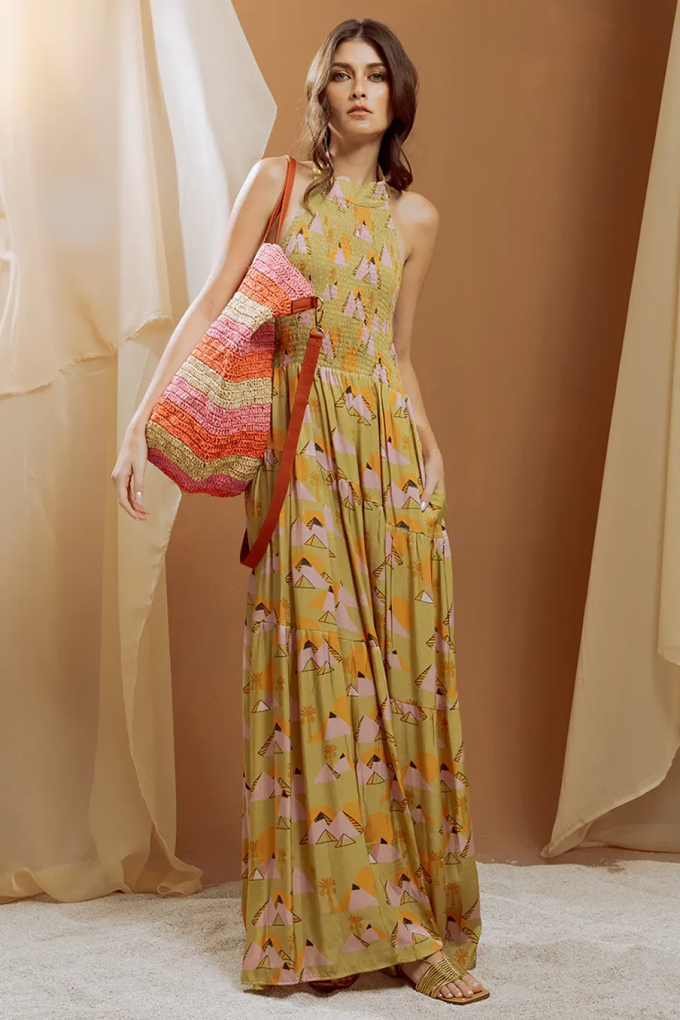Stripes "El Viajero" Soft & Flexible Woven Straw Bag