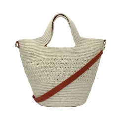 Texturized Maxi Bag With Leather Strap