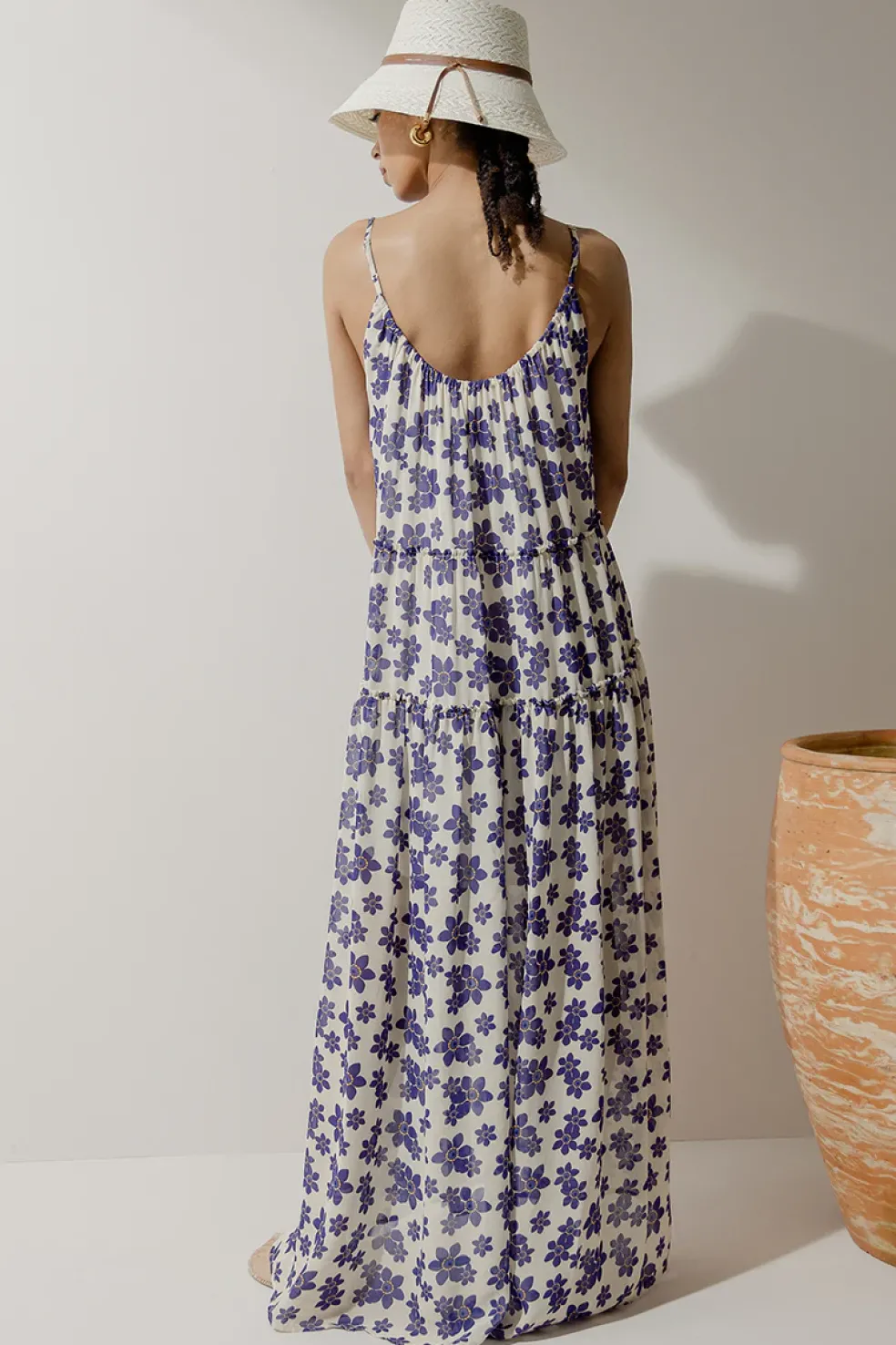 V Neck Gathered Dress